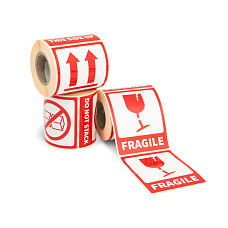 Obrázok Výstražné etikety na zásilky Fragile, Do not stack, This side up